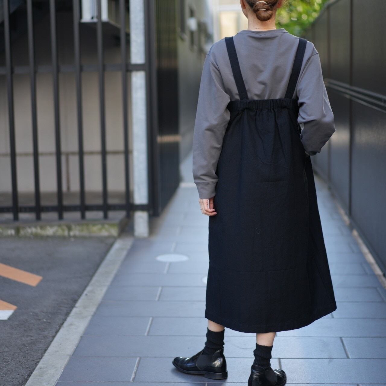 Koton コットンウール ツイルワンピース ブラック232-781