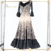 社交ダンス 衣装 チャコット Chacott トップス ブラウス スカート ツーピース セットアップ 黒 ゴールド 金 ベージュ フリル 花柄 上品 綺麗 パーティ 発表会 レッスン 練習着 ブラック系 ベージュ系 ゴールド系 フェミニン おしゃれ フォーマル 発表会衣装 お洒落