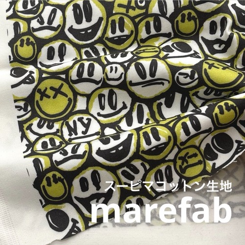 TB988◆1m◆M◆スーピマコットン生地◆マレファブ◆ニコちゃん