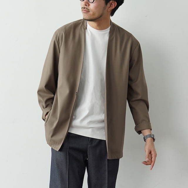 【残りわずか/春夏ver】何も考えずに大人の好印象コーデが完成する「尾州ウールノーカラージャケット」（SUPER160's）