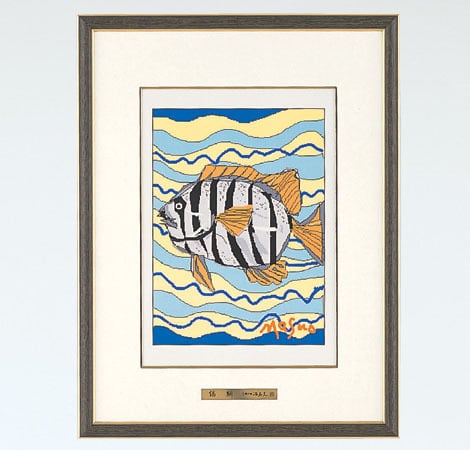 赤富士　池田満寿男 赤富士(小) 池田満寿夫作風水「五彩の富士山」彫金パネル