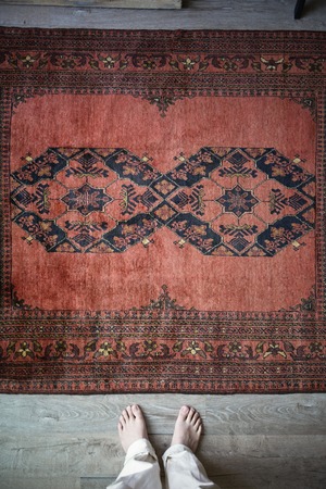【449】Vintage Afghan Turkmen rug 1960's