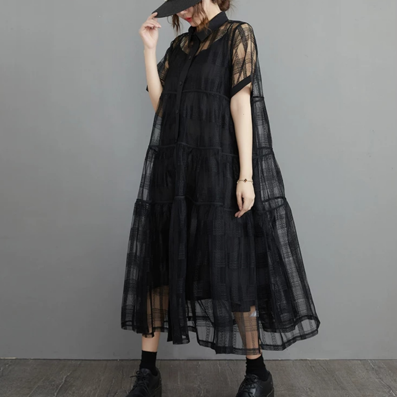 Patchwork Gathered Two-Piece Set (ME456)