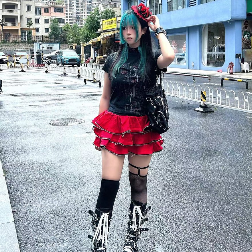 ゴスロリ通販 With U ファッション 半袖 Tシャツ ユニセックス 十字架