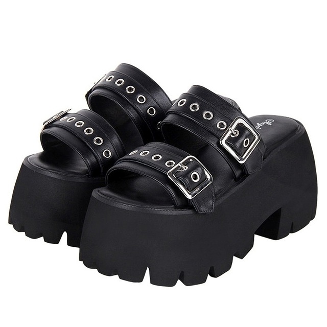 Double strap chunky sandals 1215