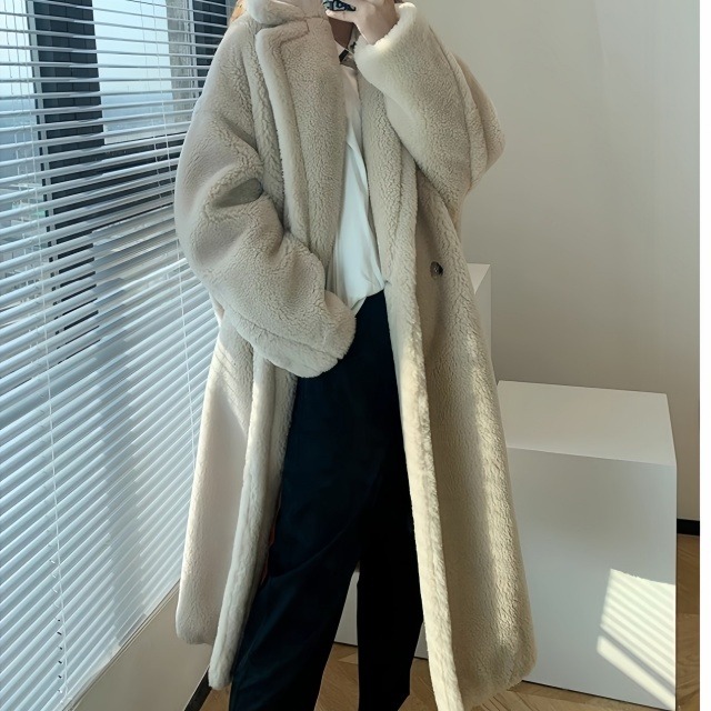 予約販売】ファーコート メンズ ボア ロング丈 もこもこ ビッグ 