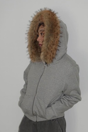 SWEAT FUR HOODIE  (GRAY) 2510-29-412