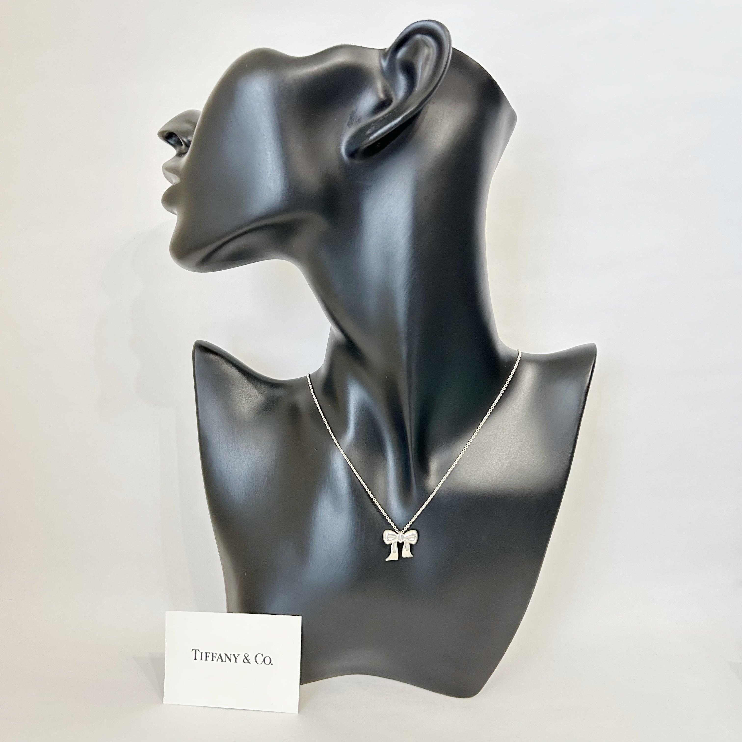 T8039】Tiffany&Co. ribbon necklace/silver925/ティファニー