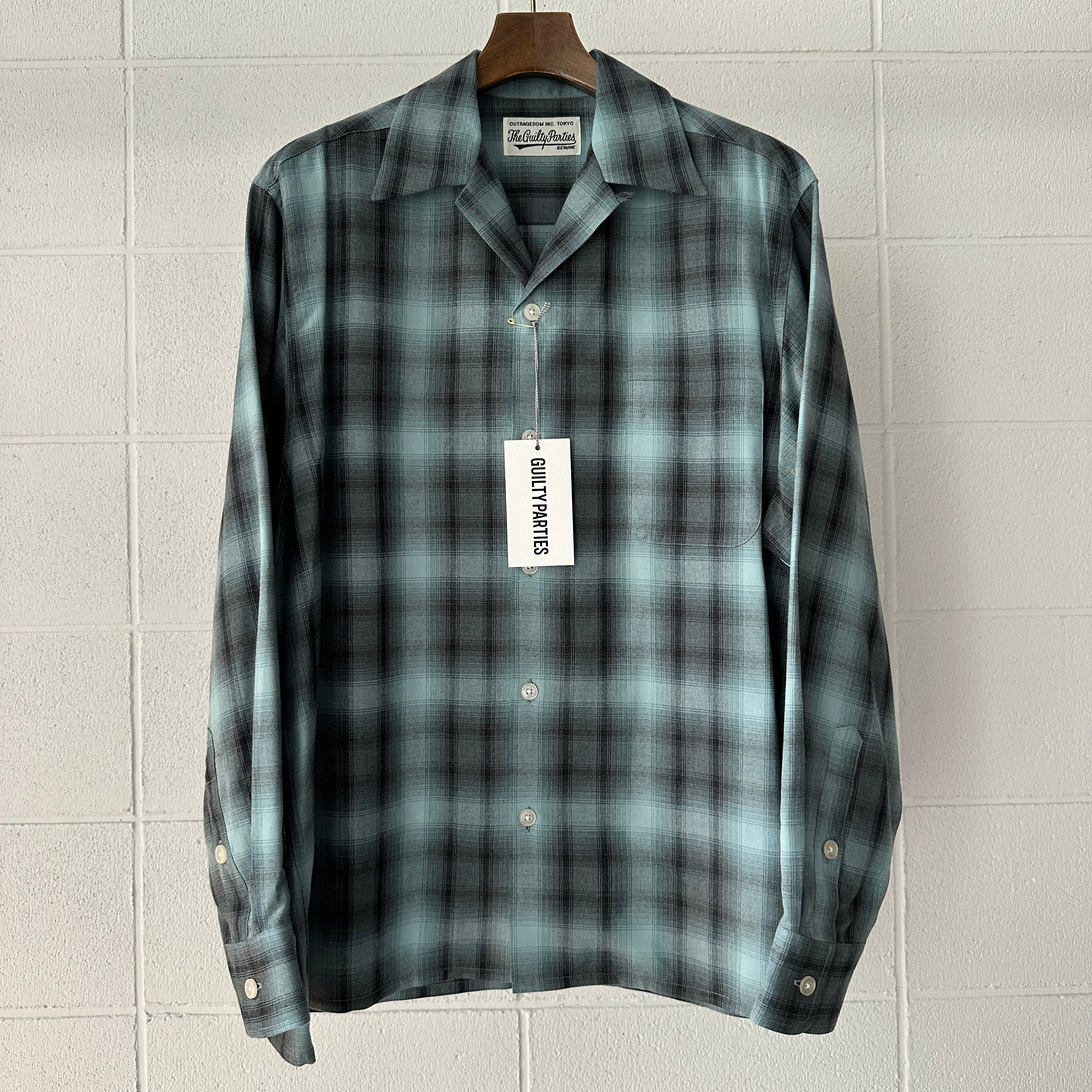 WACKOMARIA OMBRE CHECK OPEN COLLAR SHIRT | integral 