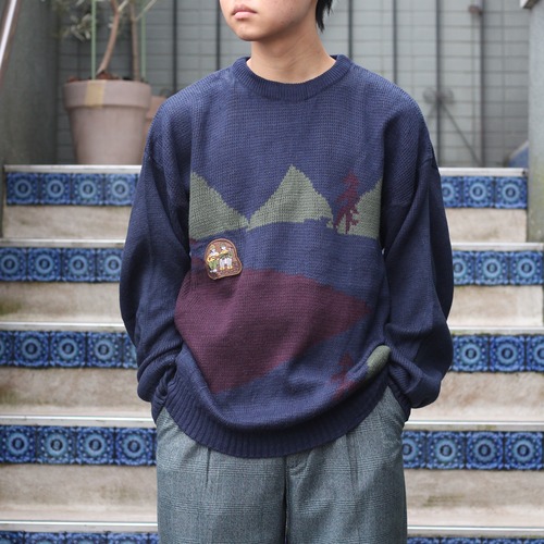 USA VINTAGE MENS CASUALS DESIGN KNIT/アメリカ古着デザインニット