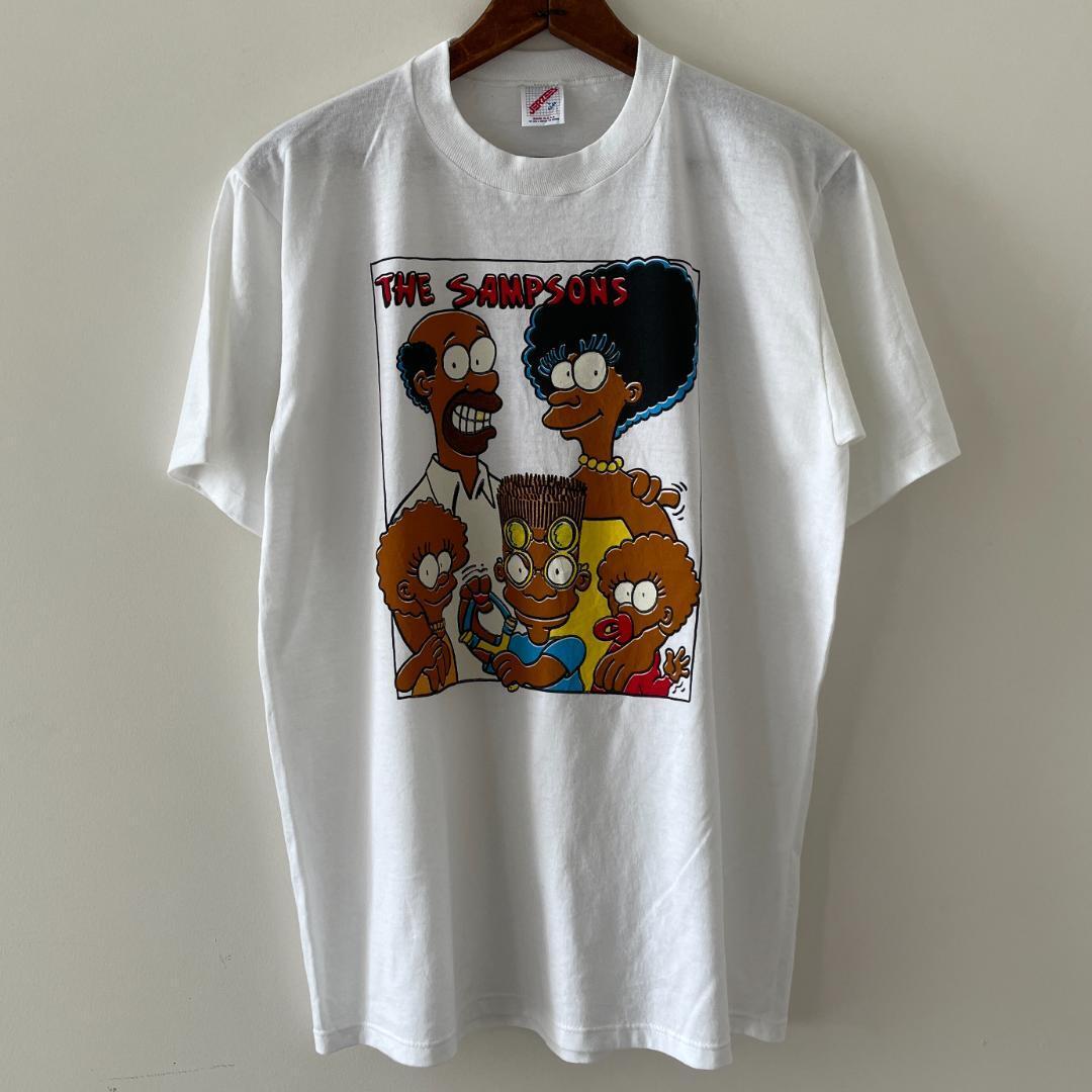 GF783 90s Tシャツ シンプソンズ 黒人 サムプソンズ アニメ TV