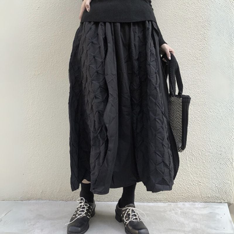 Mode tuck flare skirt V1373