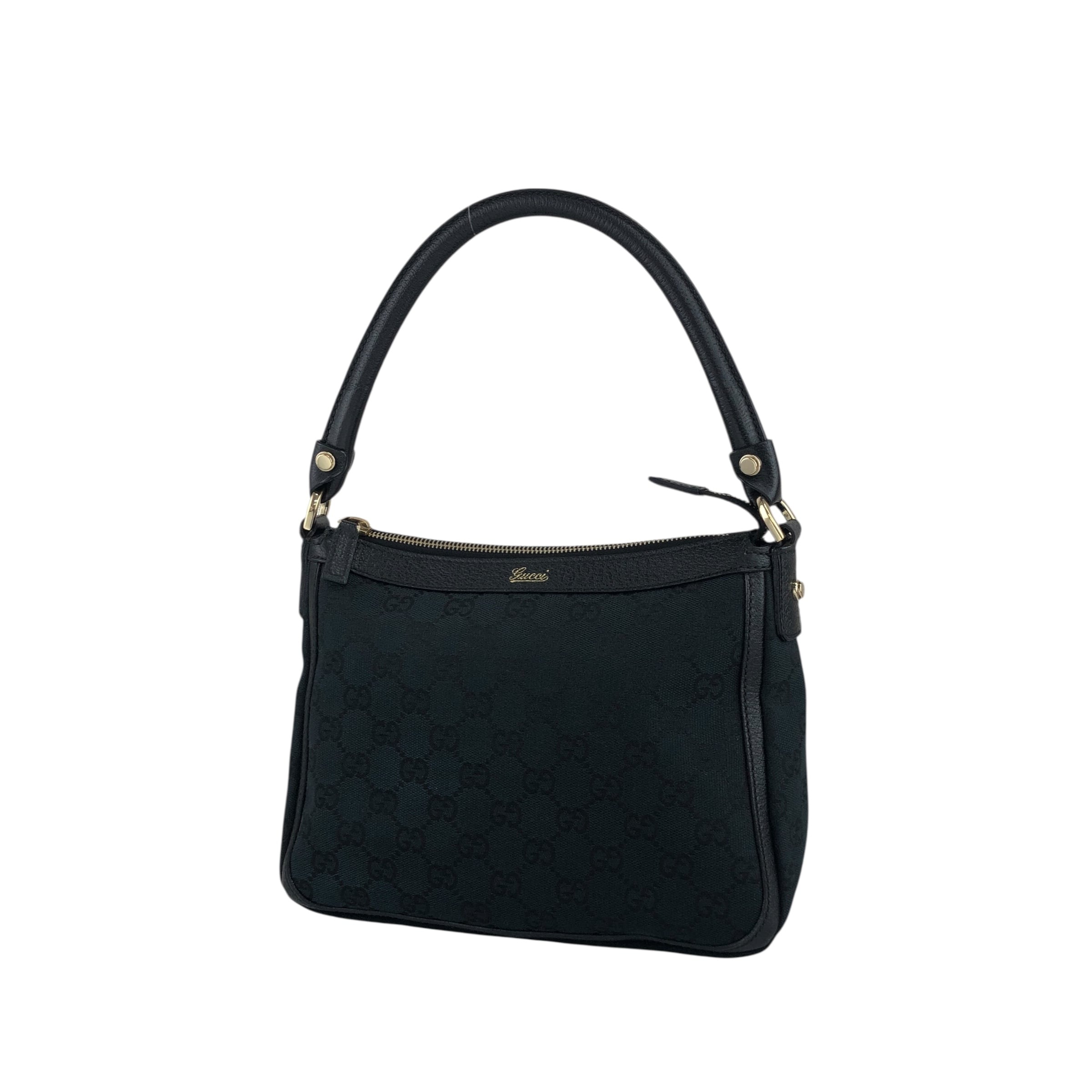 GUCCI グッチ GGキャンバス ワンショルダーバッグ ブラック GUCCI グッチ GGキャンバス ショルダーバッグ ブラック ロゴ