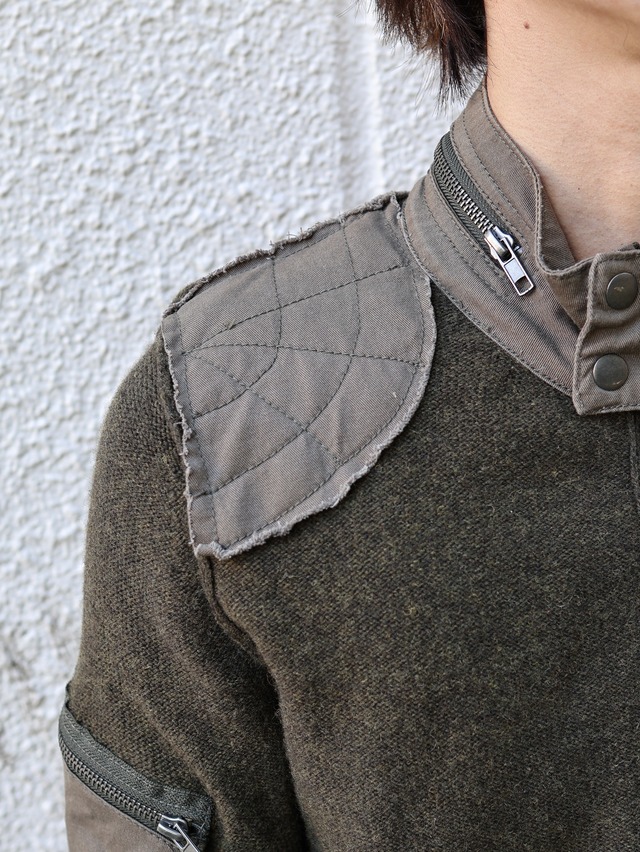 【DIESEL】deformed zip detail knit