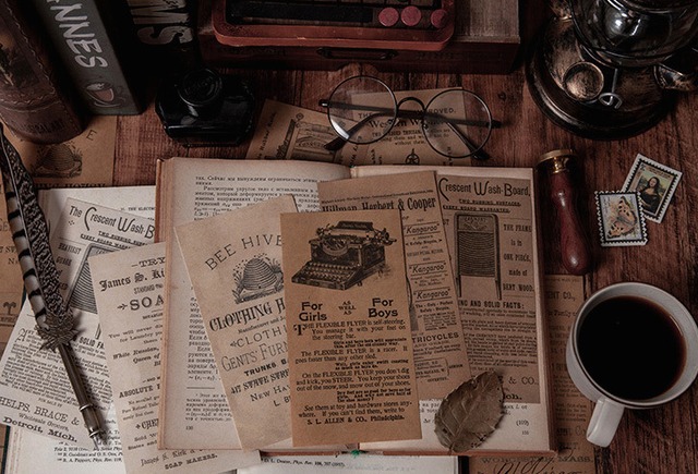 再販 J192 Antioue Bookstore Series ヴィンテージ風 紙素材 ジャンクジャーナル素材 6種 Cherish365 Zakka