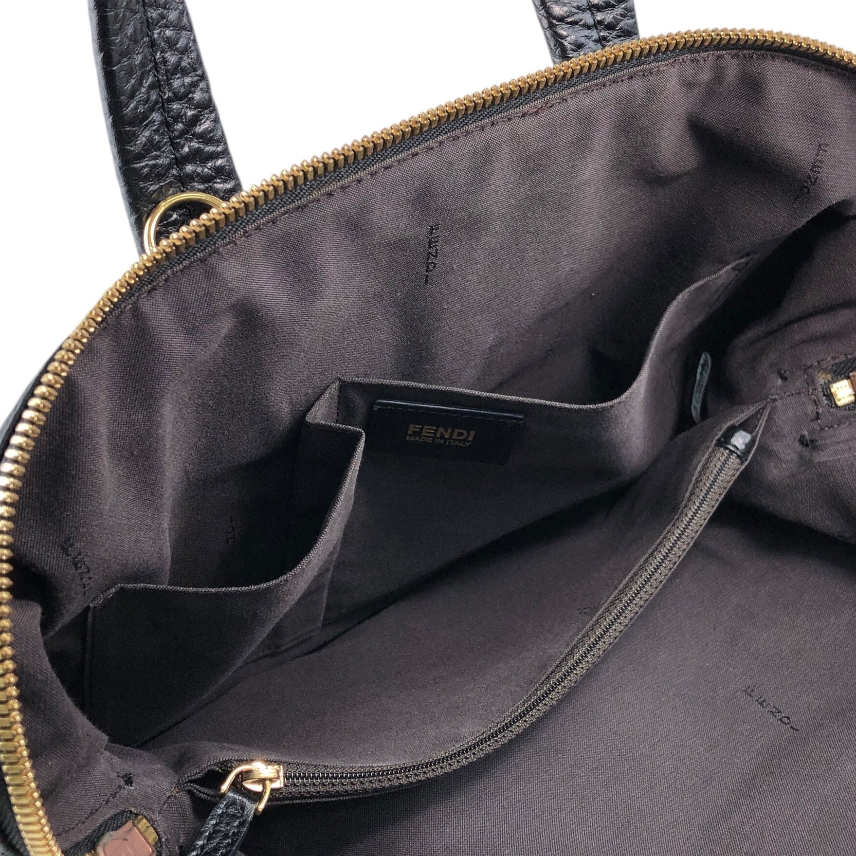 FENDI ハンドバッグ ヴィンテージ FENDI フェンディ カメレオン ショルダーバッグ ブラック レザー 2way