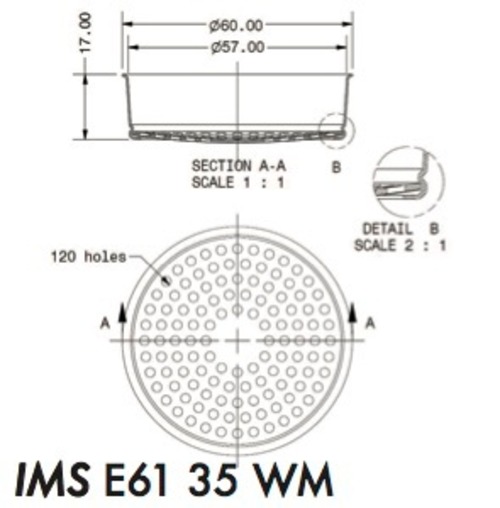 シャワースクリーン ● IMS Competition E61用 35µM