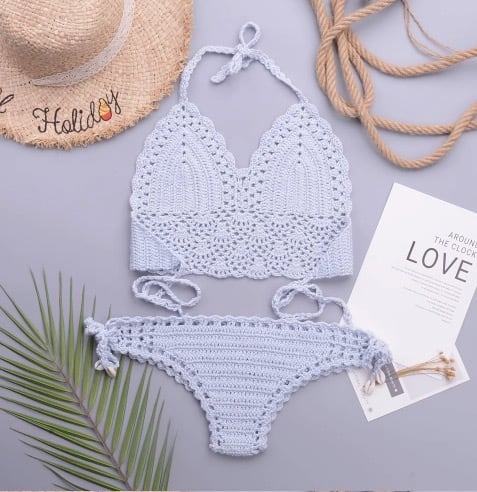 シーサイドトラベルブラックハンドかぎ針編みストラップセクシーホロー