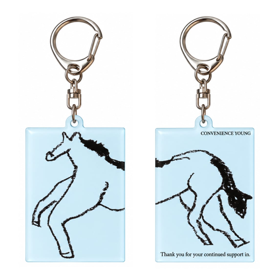 CONVENIENCE YOUNG プレート　馬柄 Blue Horse : Keychain | CONVENIENCE YOUNG