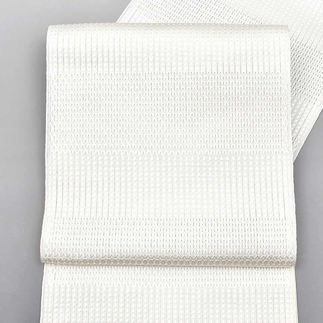 名古屋帯]博多織 名門 西村織物 謹製 伝統工芸士 作 捩り織 網捩り段