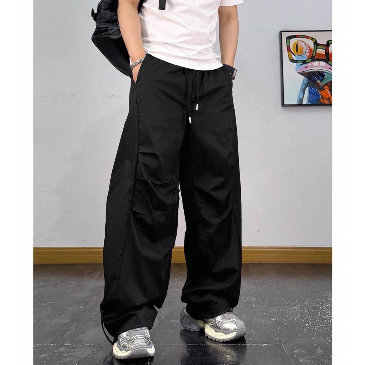 Drawstring hem baggy cargo pants 1495 - 3