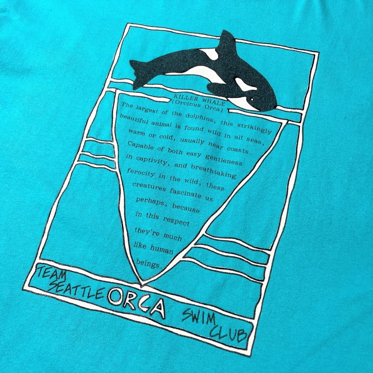 80年代 USA製 TEAM SEATTLE ORCA SWIM CLUB シャチ アニマル アート ...