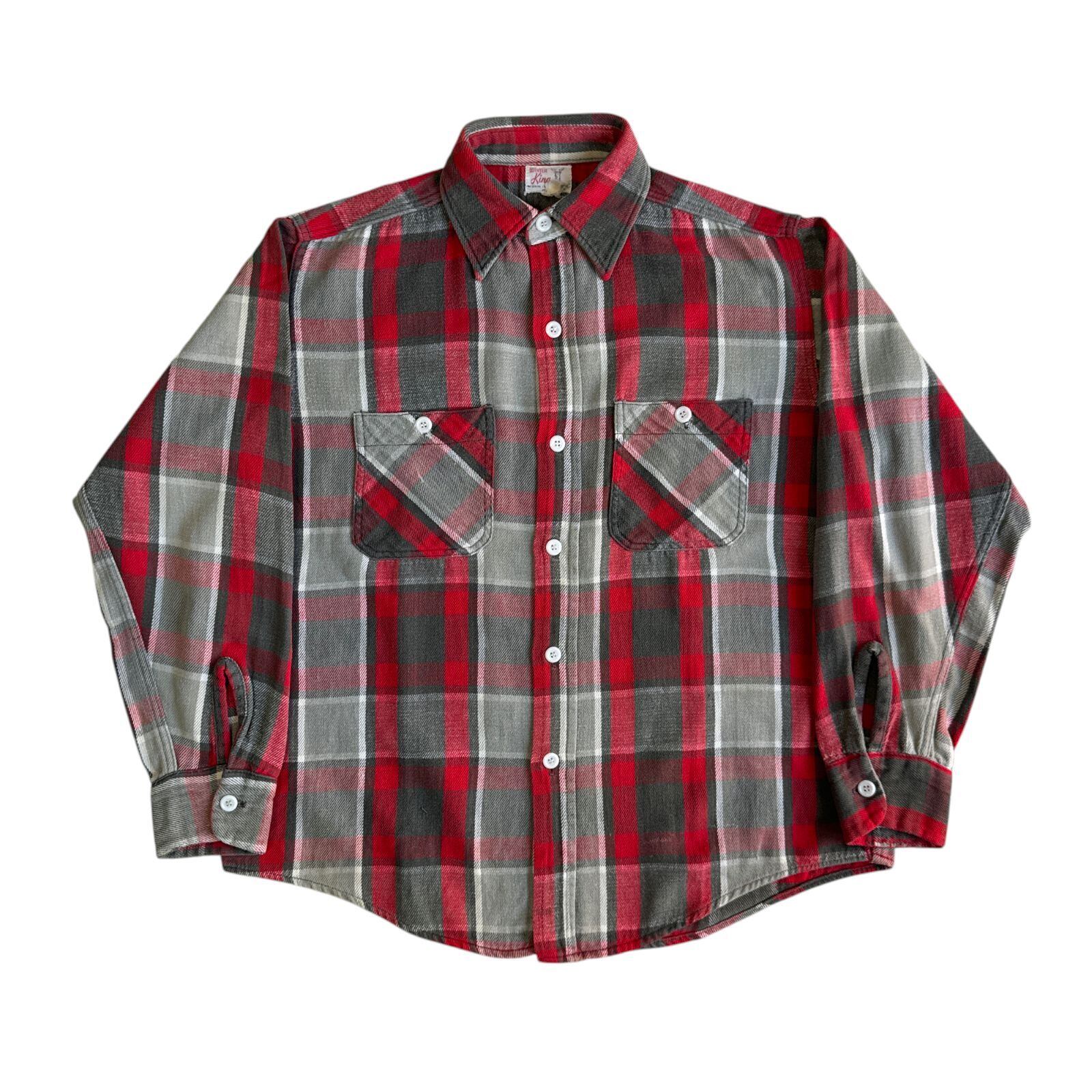 90s Gander Mountain ヘビーネルシャツ 青 黒 白 ブロックチェック M