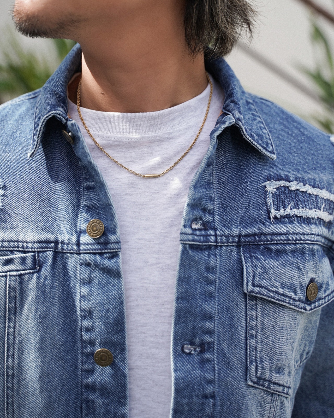 【#Re:room】VINTAGE DAMAGE DENIM JACKET［REJ144］