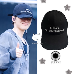 ★SEVENTEEN ウォヌ 着用!!【TUESOU】ダメージ ベースボールキャップ(ブラック)