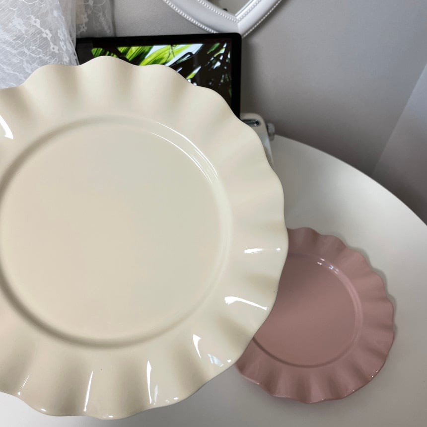 frill plate 2colors / フリル プレート おうちカフェ ウェーブ 食器