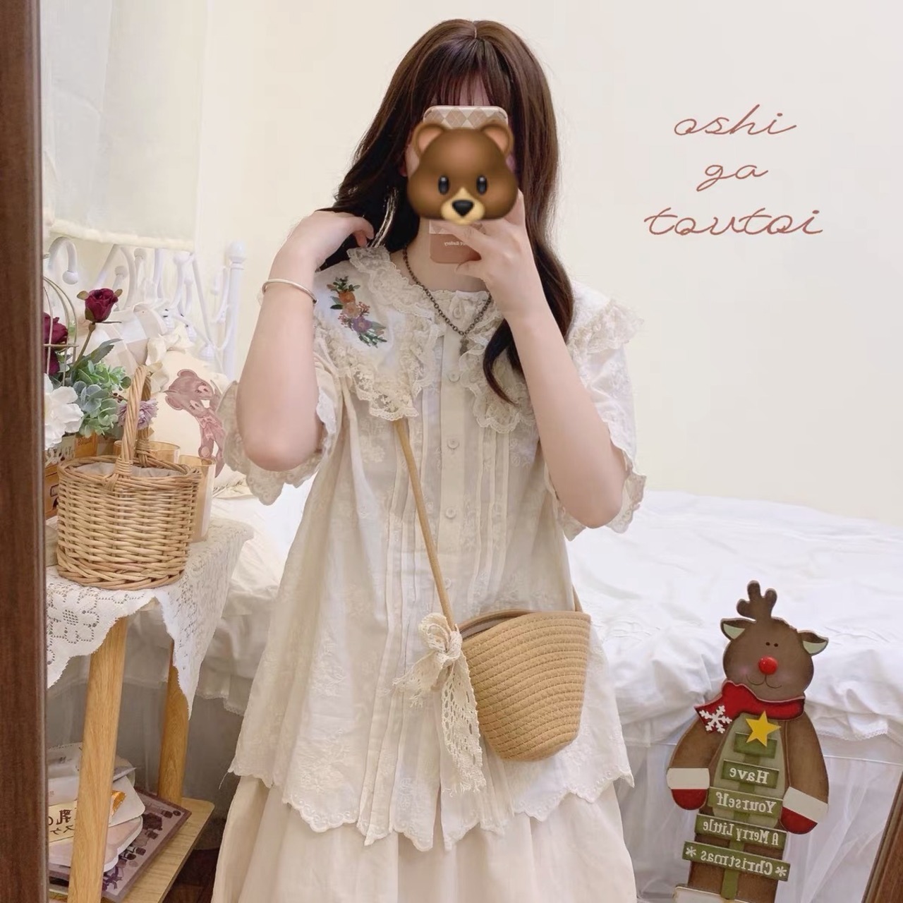 ブラウス 丸襟 ワンピース グリーン 森ガール ピンク ワンピース 花柄 