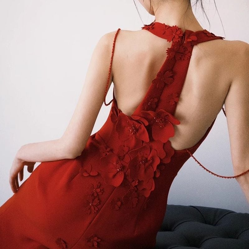 ホルターネックマーメイドドレス D1636