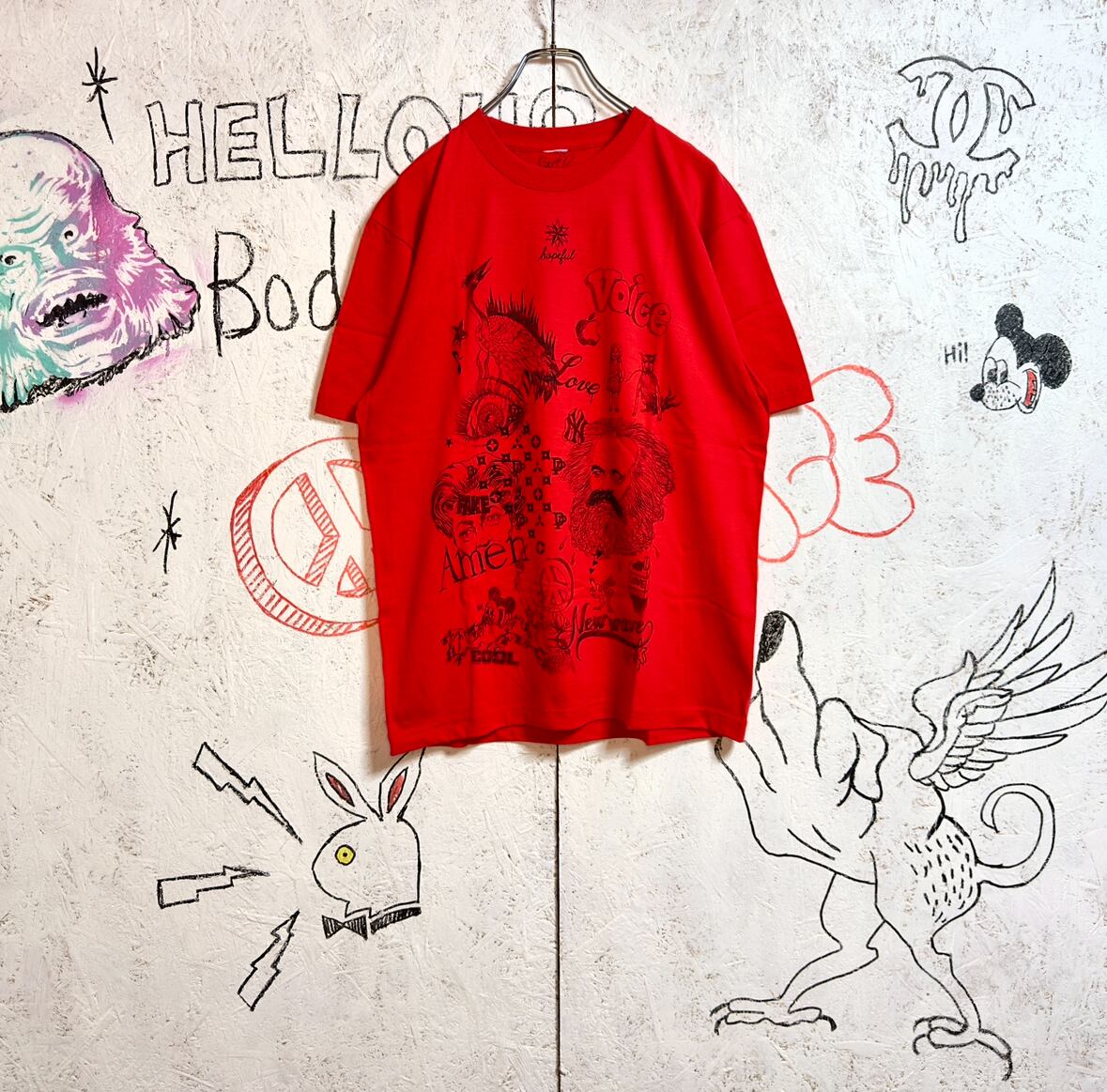 PAST'D P khaos print tee (RED) | NUTOPIA