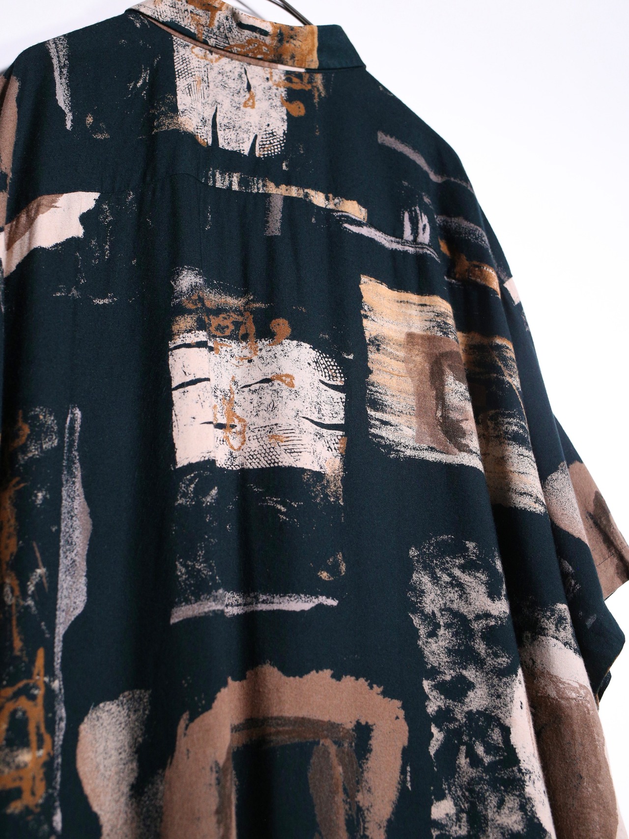 multi square art pattern oversize s/s shirt - 15