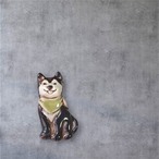 久萌　陶器ブローチ　柴犬