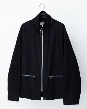 "ARMANI JEANS" high neck melton wool zip jacket Made In ITALY