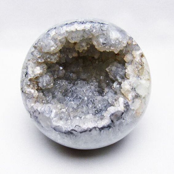 1.4Kg アゲート 笑口丸玉 ブラジル産 120mm ジオード スフィア 一点物 151-8279