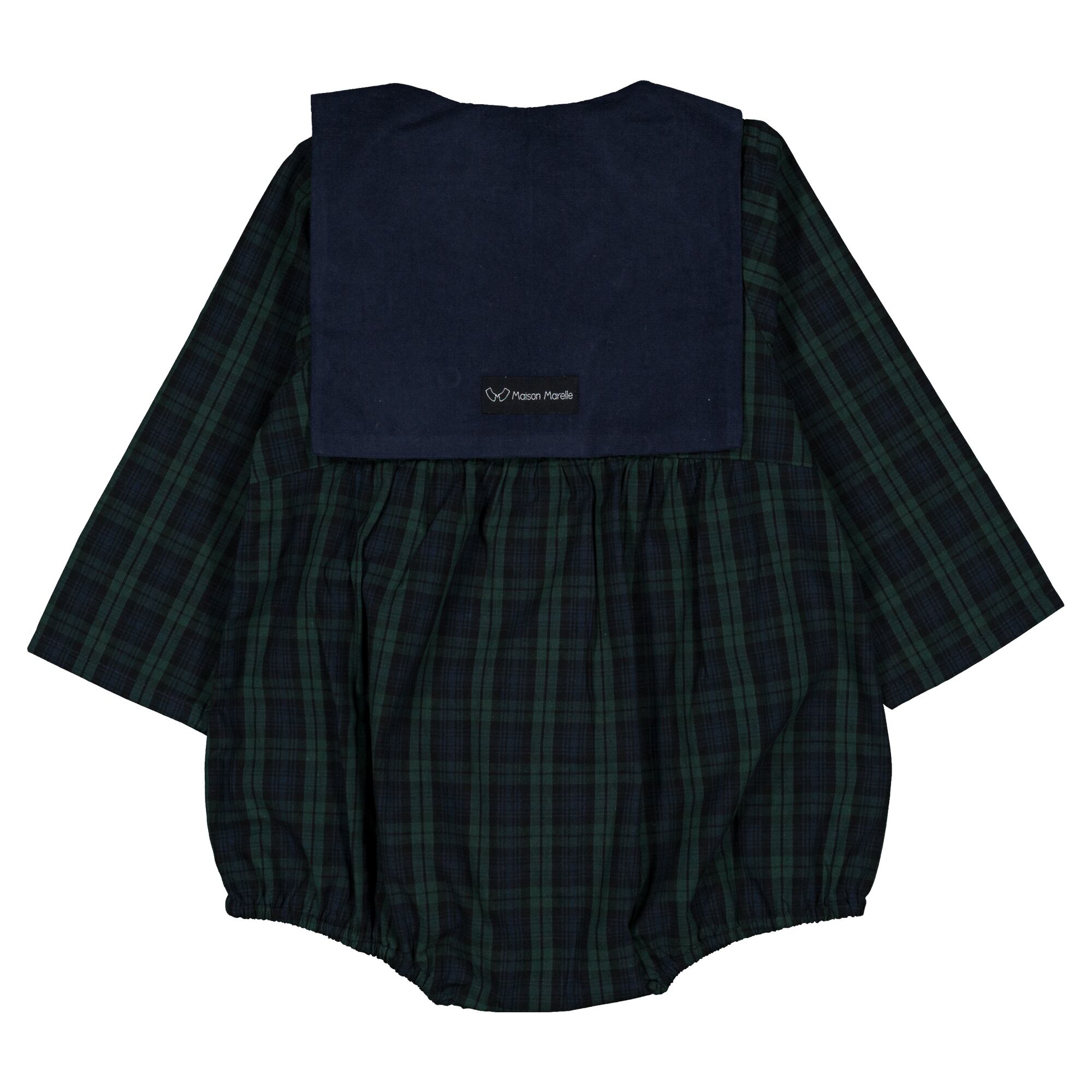 【予約/送料無料】Romper BAC - tartan green& blue / Maison Marelle