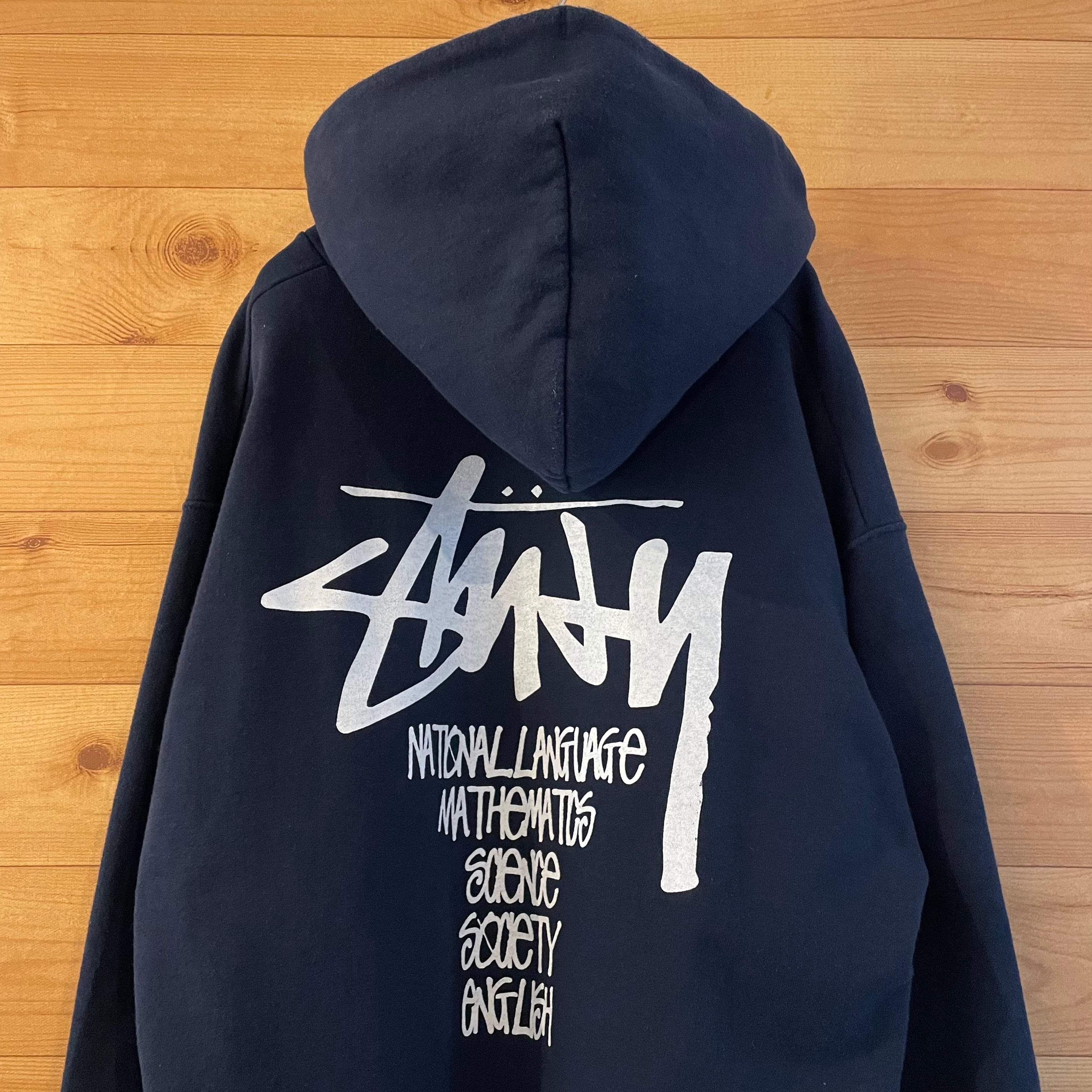 STUSSY プルオーバー パーカー ネイビー イエロー XL