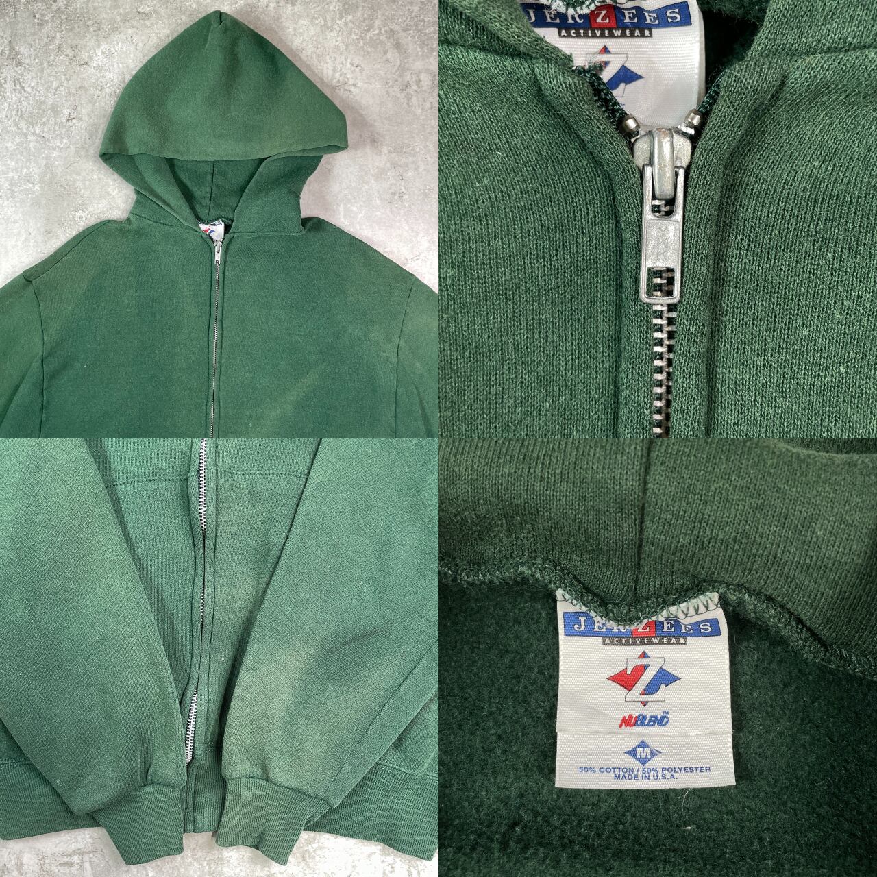 90年代 USA製 JERZEES ジャージーズ フルジップ ブランクスウェット