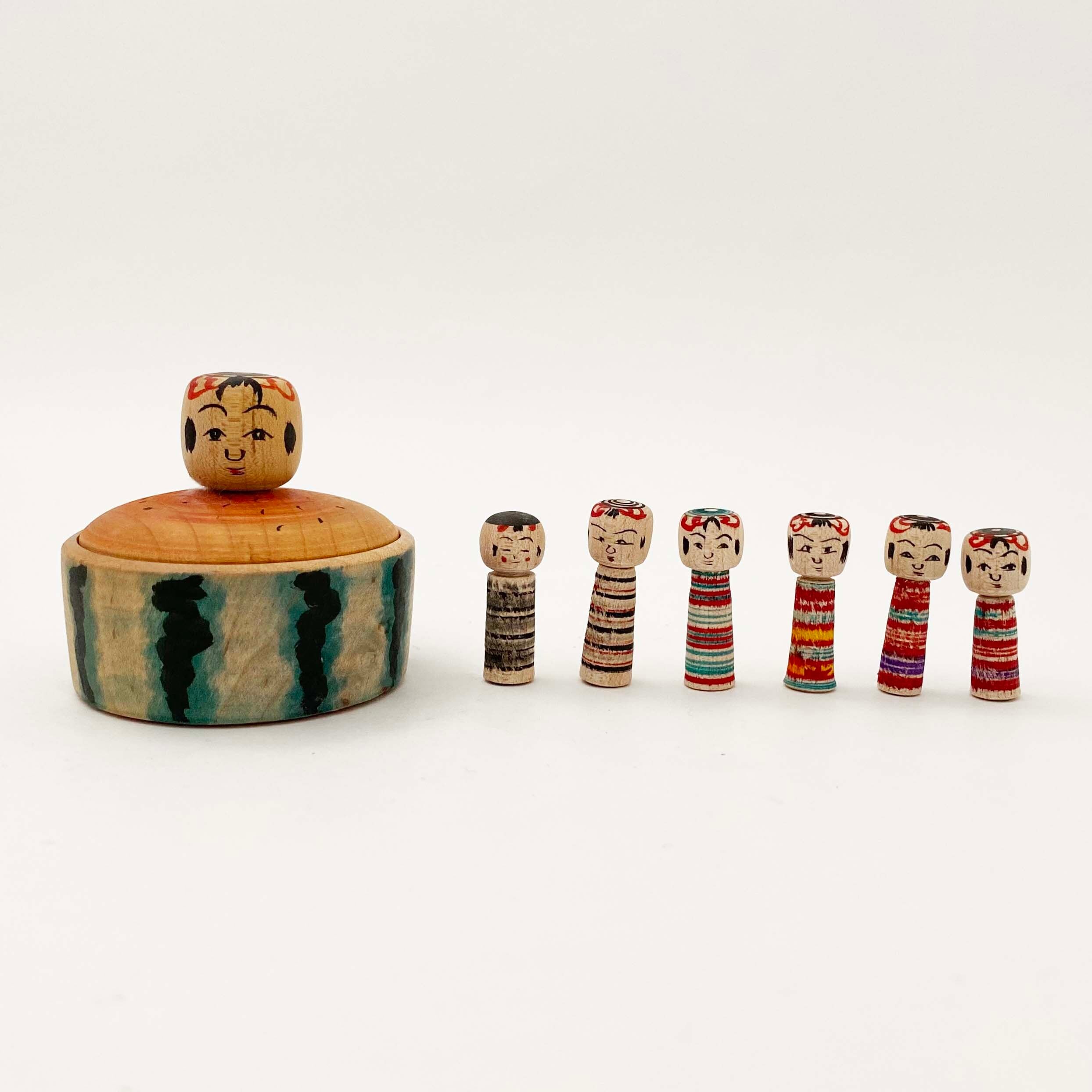 スイカえじこ6体入り（土湯系 / 西山敏彦工人）