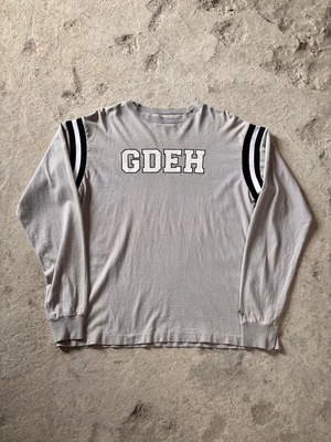 90s GOODENOUGH/Logo print L/S Tee/1997年/M/ロゴプリントロンT/フットボールゲ－ムシャツ/グレ－/GDEH/グッドイナフ