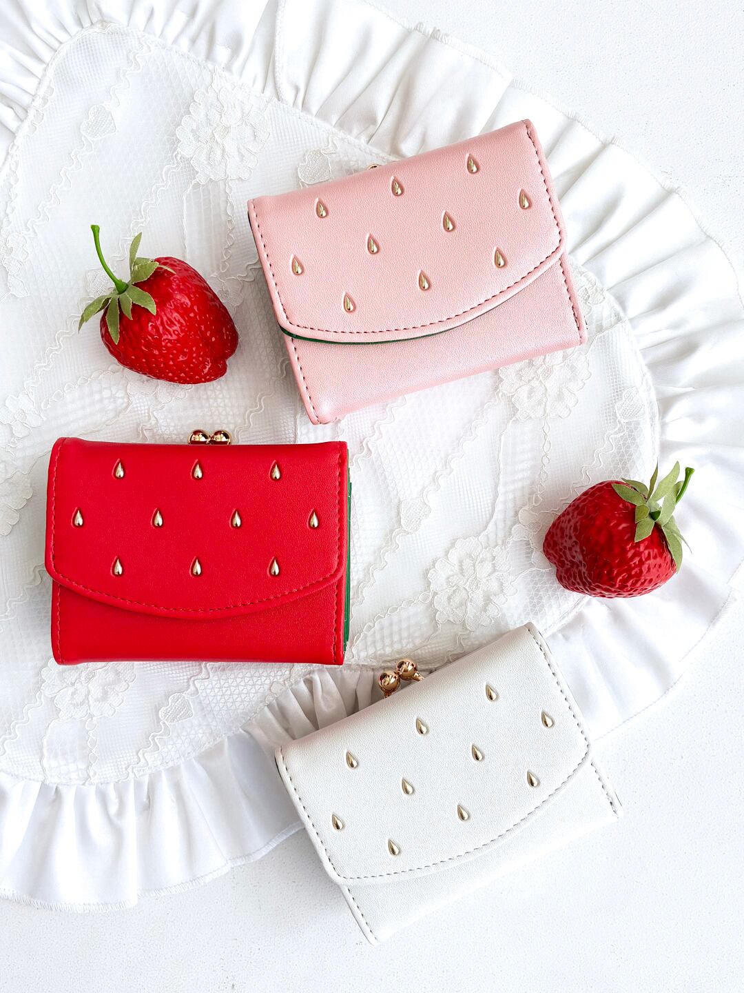 苺がま口折財布 / JW-0653 | sunny side(サニーサイド)