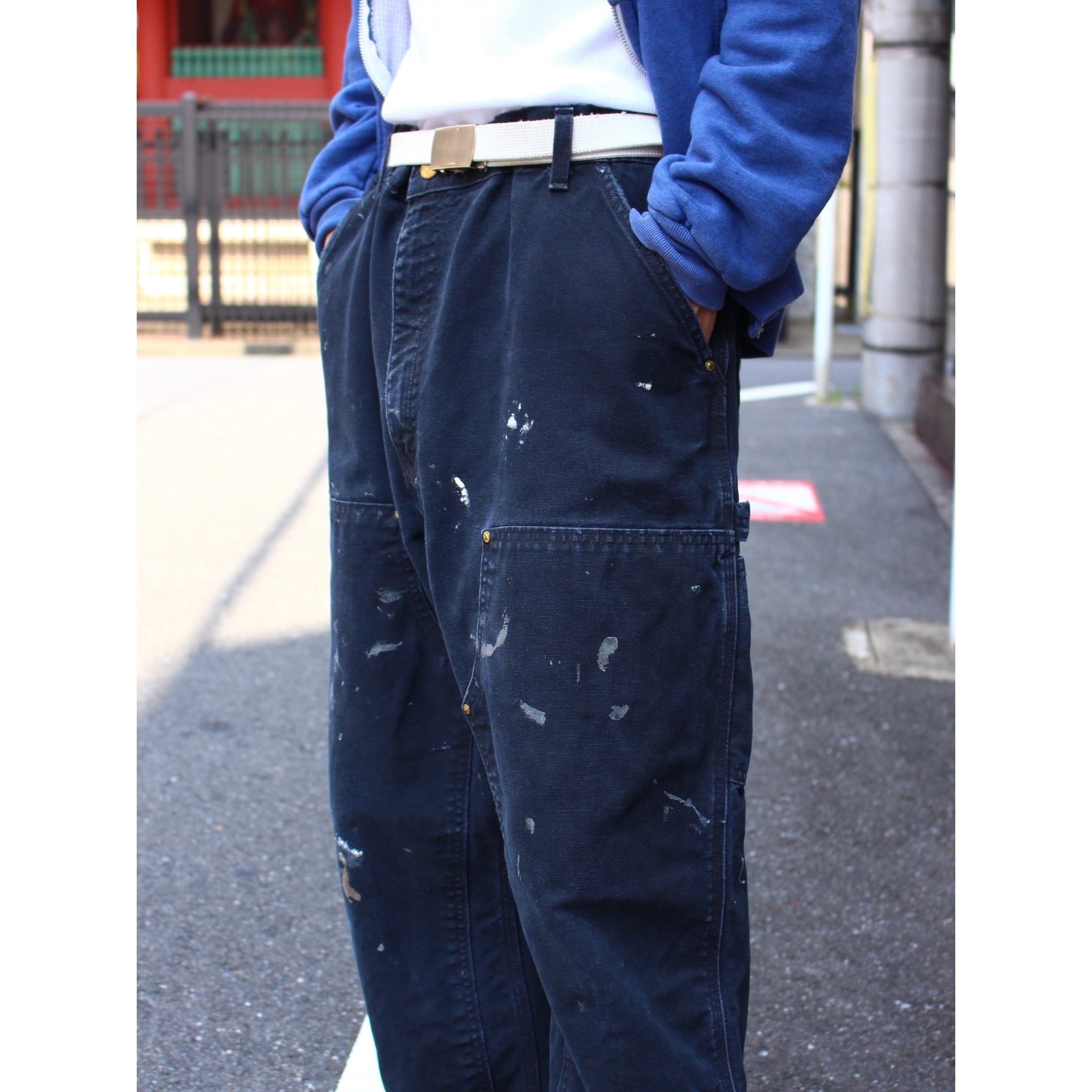 CUBA】Carhartt black double knee painted painter pant -7914 CUBA】Carhartt black double knee painted painter pant -7914