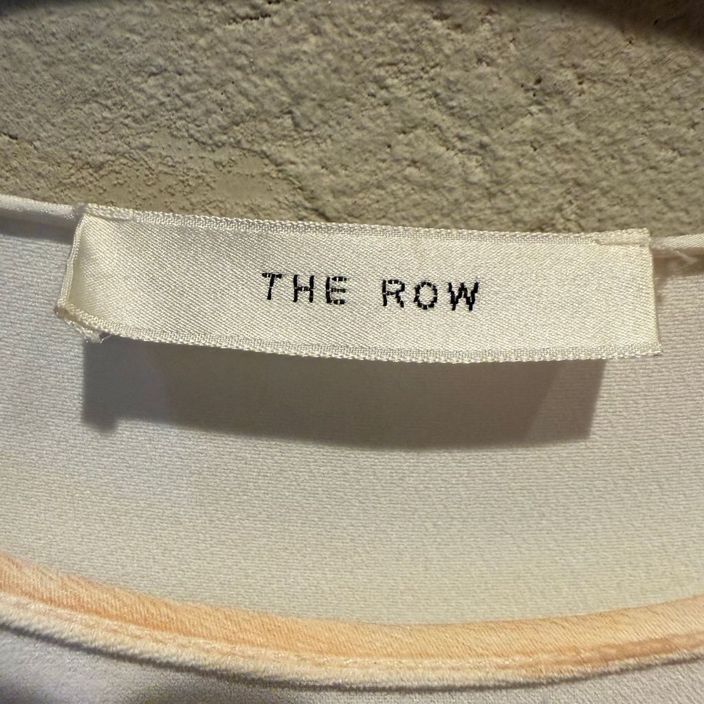 未使用 タグ付 訳アリ THE ROW ザロウ 長袖 とろみ ワンピース 白 THE ROW ザロウ Long One Piece ロングワンピース ホワイト size:XS