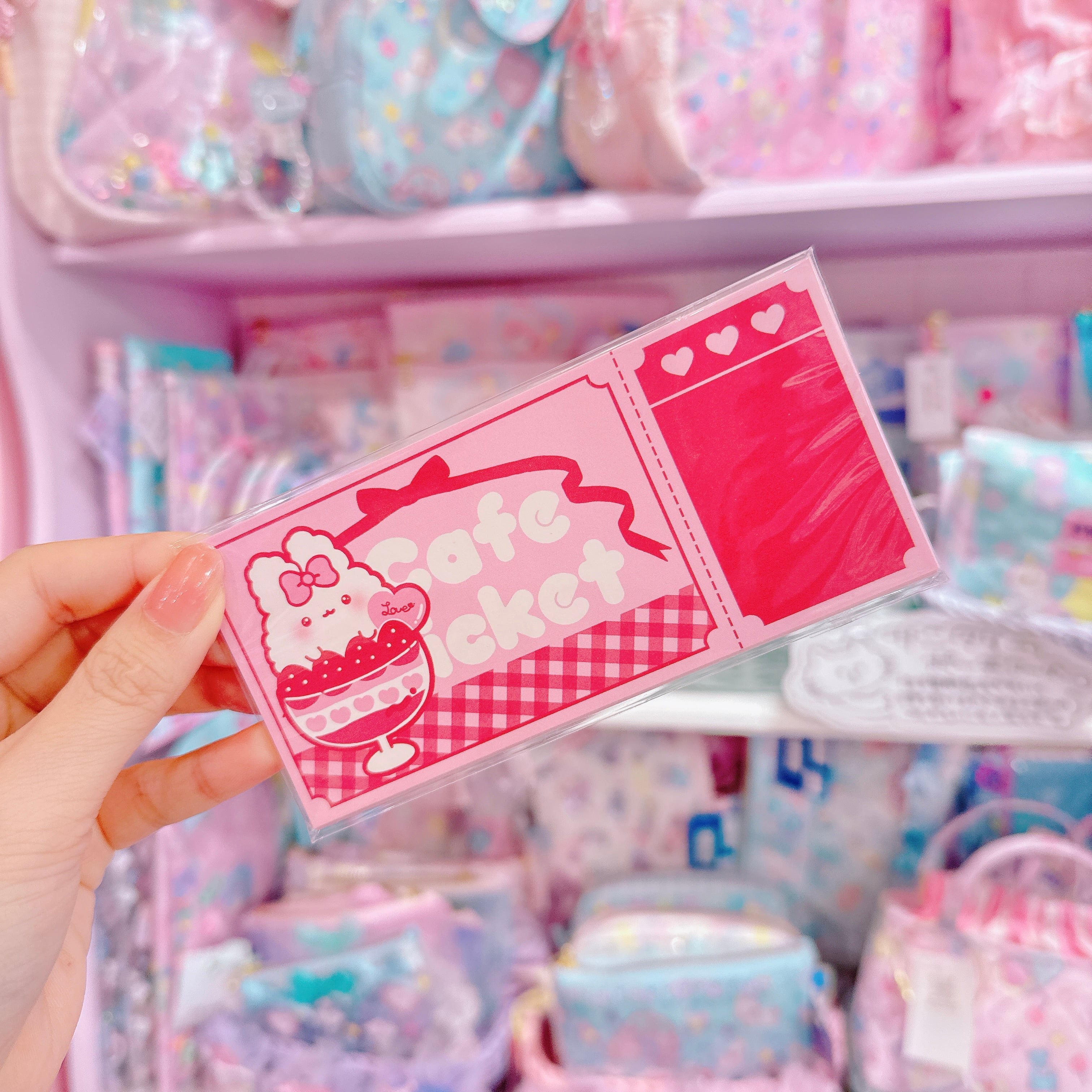 【G3】18-13チケットメモ ピンクうさぎいちご（１５枚入）