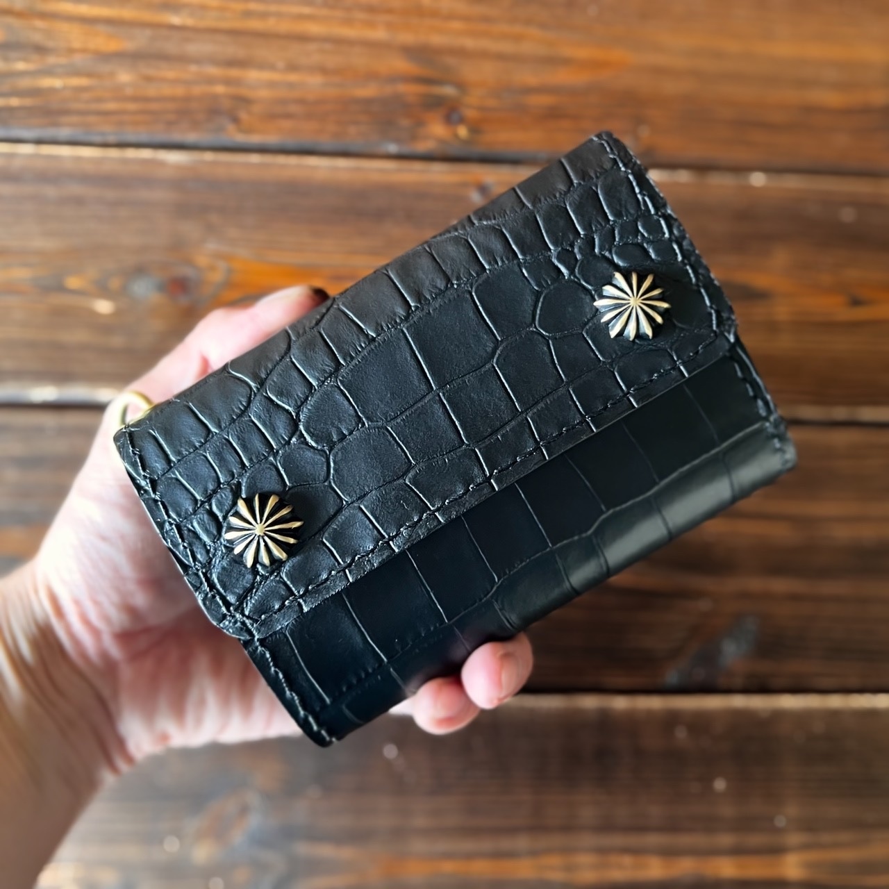 専用リンク【カスタムオーダー Trucker Wallet-10 クロコ型押しレザー】