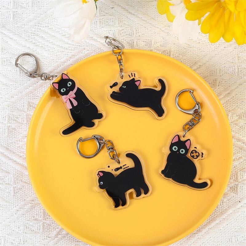 黒猫キーホルダー 追う | 奈良の愛らしい猫のお店 猫雑貨さんちこ