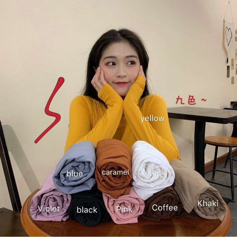 2020年秋新作長袖Tシャツレディース無地ベーシック学生オールマッチスリム・シン気質トップインタイド 1号婦人81462658846