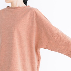 プリット prit コットンリネンサッカーストライプ 7分袖ボートネック裾ヒモプルオーバー(P91352)全2色【レターパックプラス可】